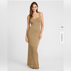 Express Gold Knit Maxi Dress